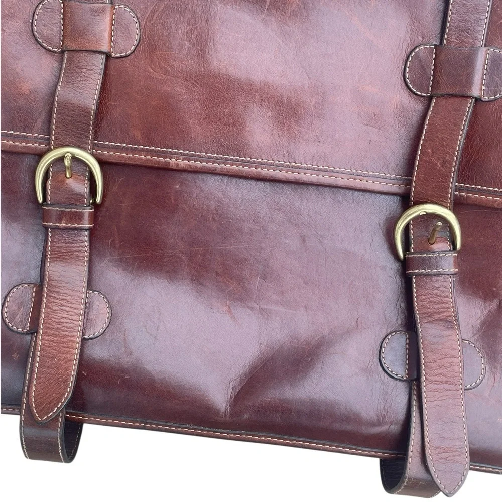 VTG Henry Louis Leather Briefcase, Snap‎ Closure, Missing Strap, EUC
